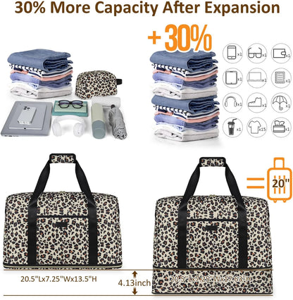 Expandable Travel Duffle Bags Weekender Overnight Bags for Women Men Hospital Bag for Women Labor Delivery with Toiletry Bag Waterproof